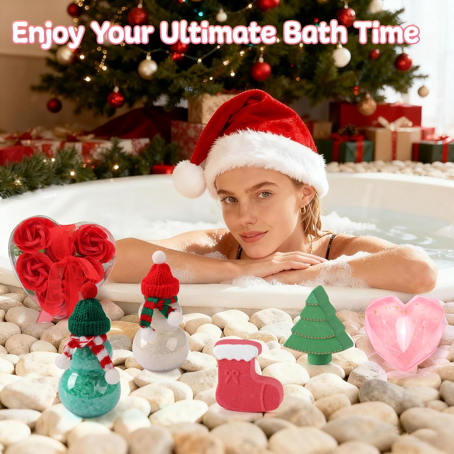 Advent Calendar 2025 Adult Women, 24 Days Christmas Gifts for Women Mom Grandma Sister Daughter Friends Wife Christmas Gift Ideas, Holiday Countdown Spa Beauty Unique Gift Baskets—Hat Earrings Necklace