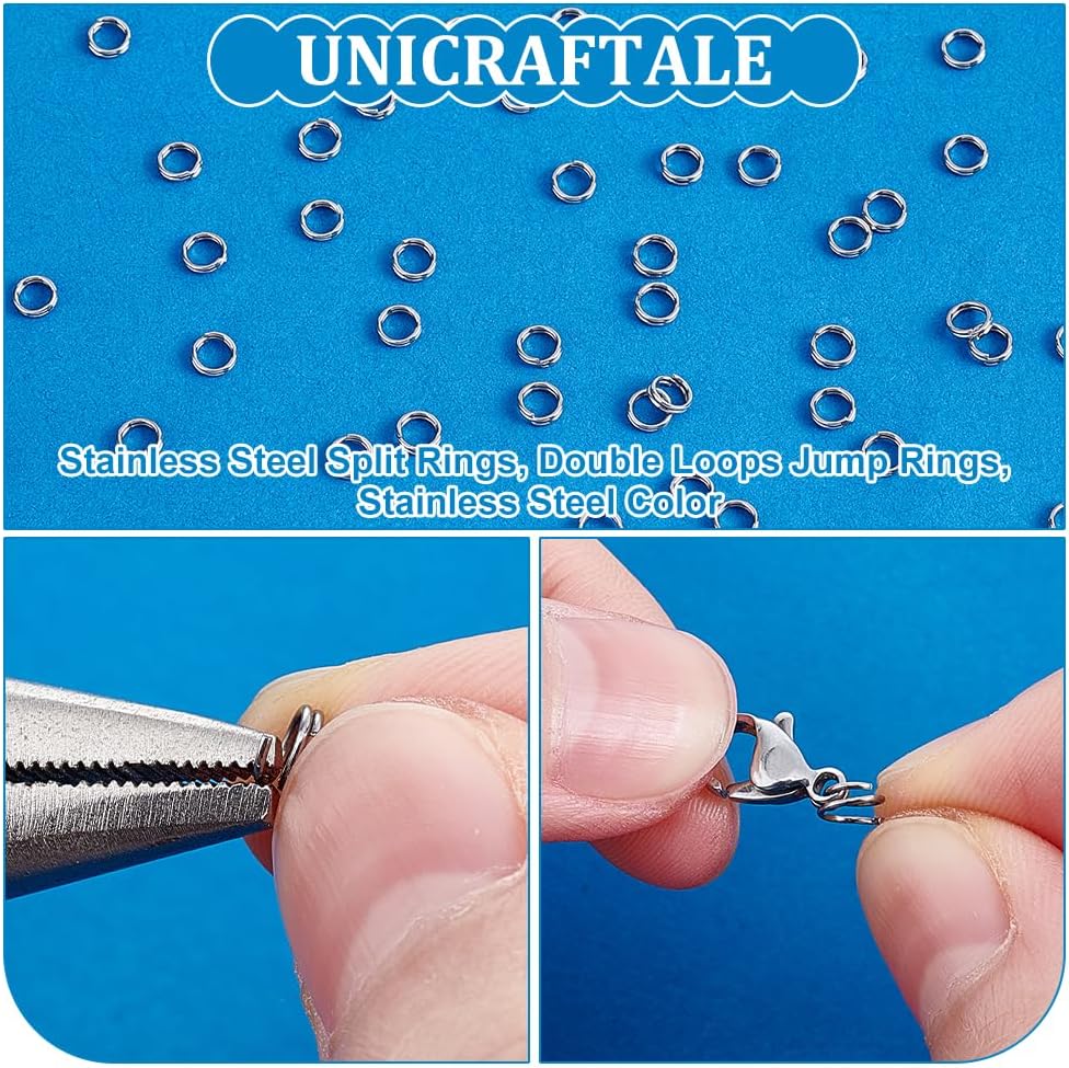 UNICRAFTALE 500Pcs 4mm Stainless Steel Split Jump Rings Double Loops Mini Key Rings Small Metal Connectors Rings for DIY Keychains Jewelry Necklaces Bracelets Earrings - Image 4