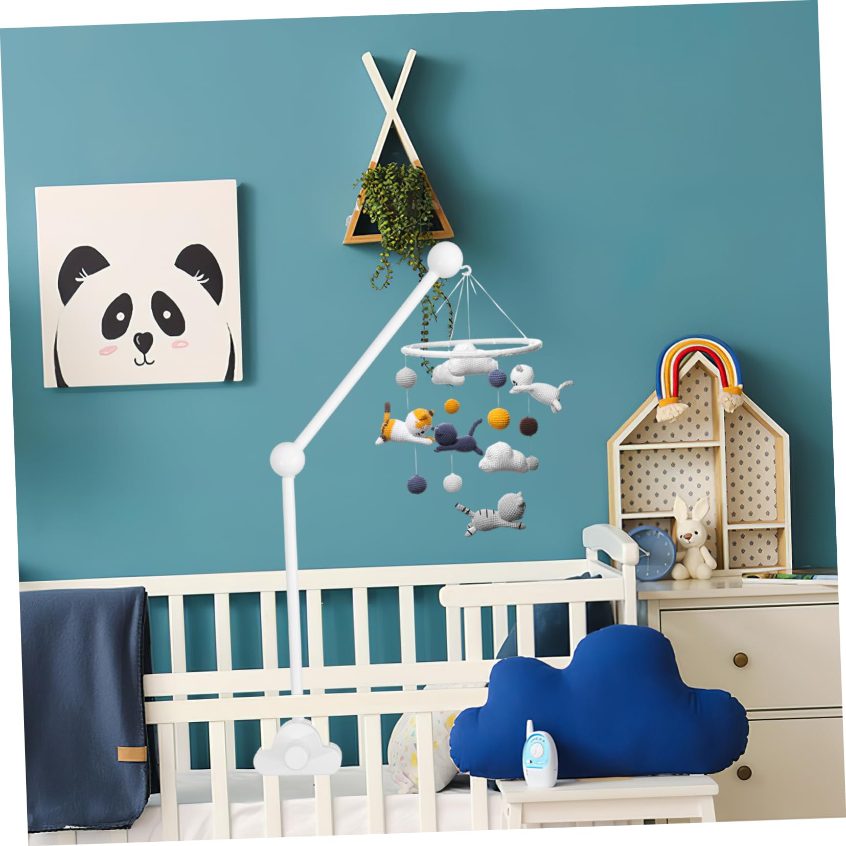 Toyvian 5stücke Cloud Mobile Halterung Für Babybett Höhenverstellbar Stabiler Holzarm Für Spieluhren Dekorative Wickeltisch-Dekoration Einfach Zu Montieren Für Entspannende