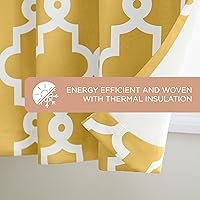 Vista 7 de Exclusivas cortinas para el hogar, par de paneles de cortina blackout (opacas) de sarga de satén tejido con ojales superiores