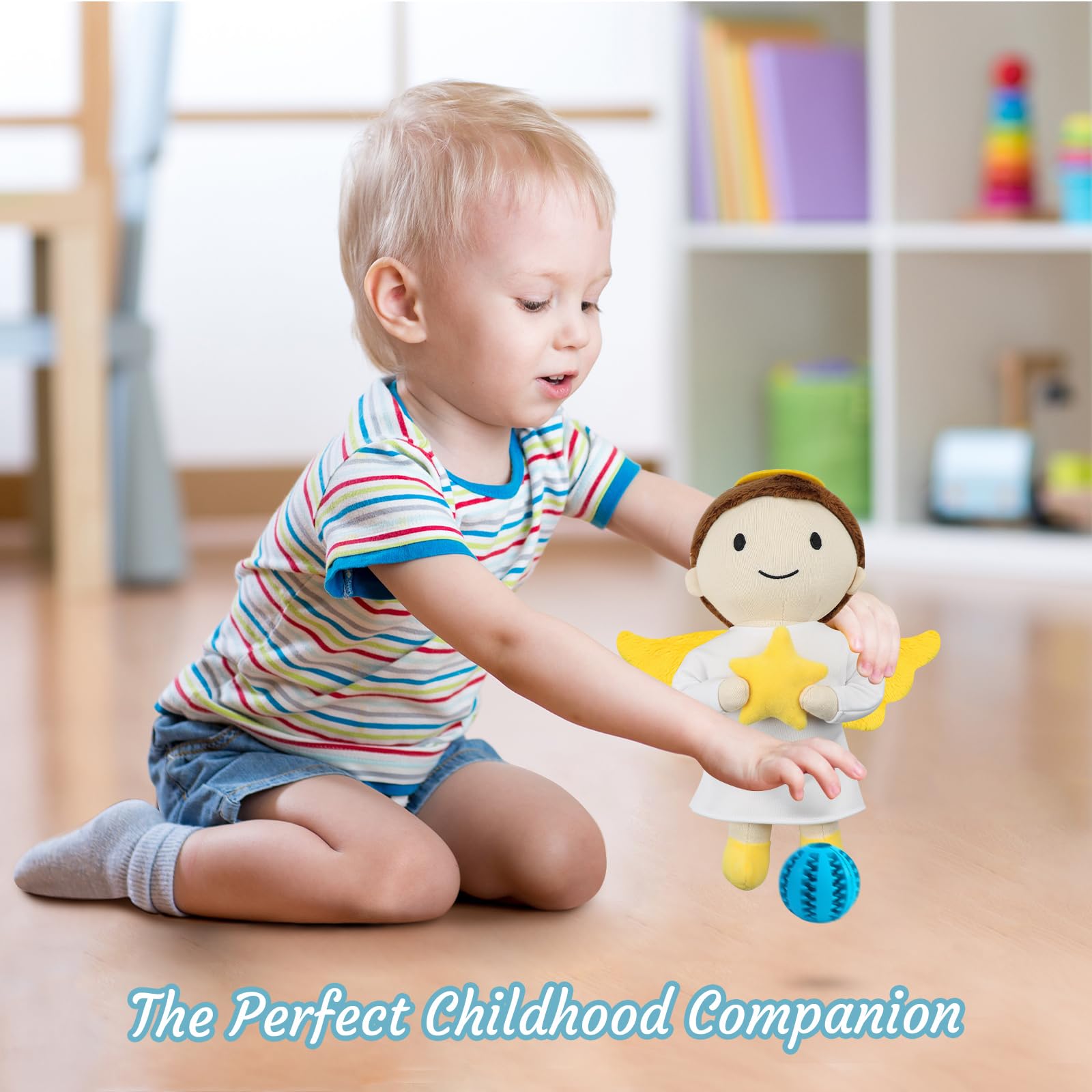 free-space Angel Plush Doll Boy/Girl Baptism Gifts Guardian Angel Doll Toy (Boy), Angel Doll (Boy) - Image 2