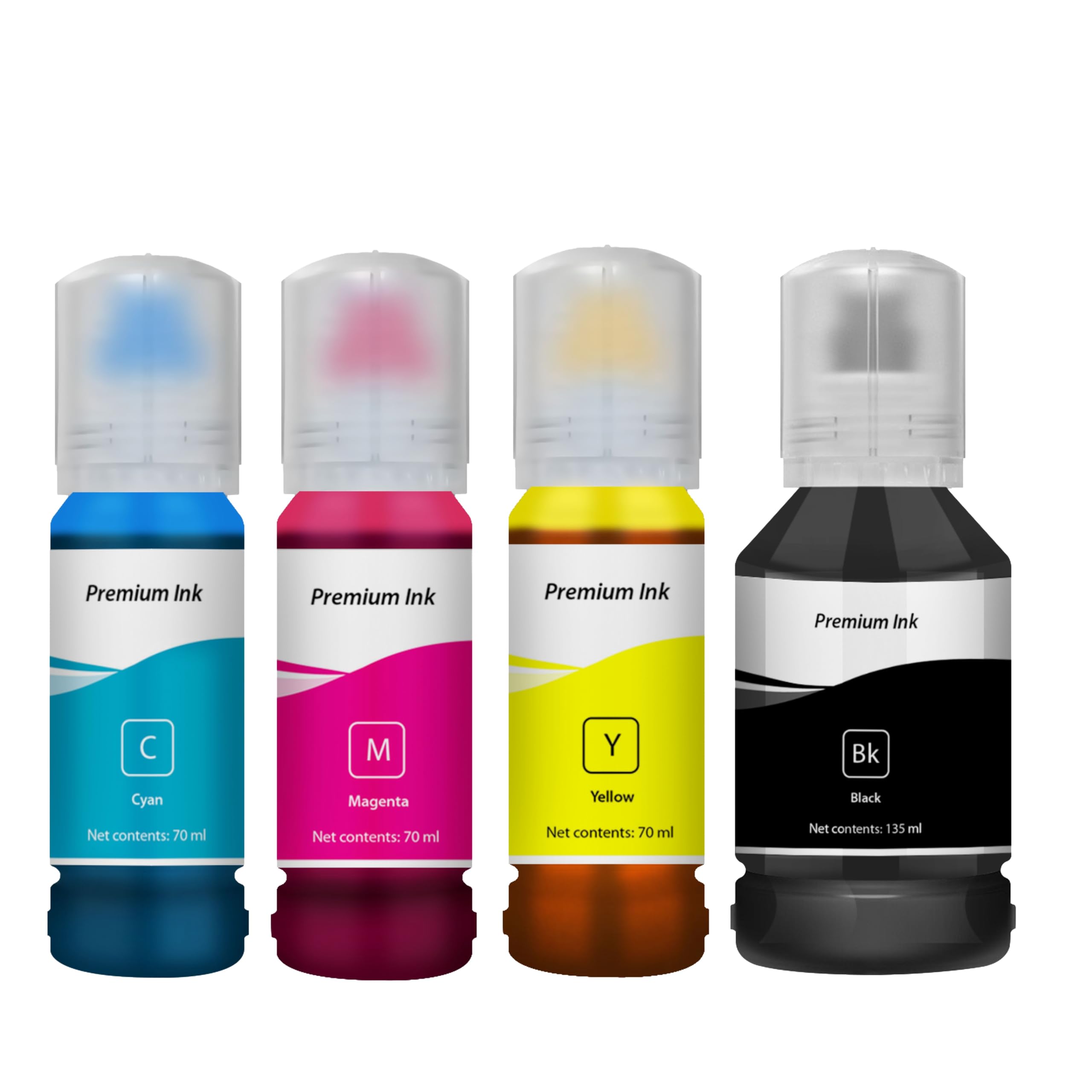 Needle 70gms + 135gms 001/003 Compatible Refill Ink | Made in India | for Epson L3150 L3110 L3100 L3151 L3152 L1110 L3115 L3116 L3156 L4150 L6170 L4160 L5190 L6190 L6178 Printers (CMYK)