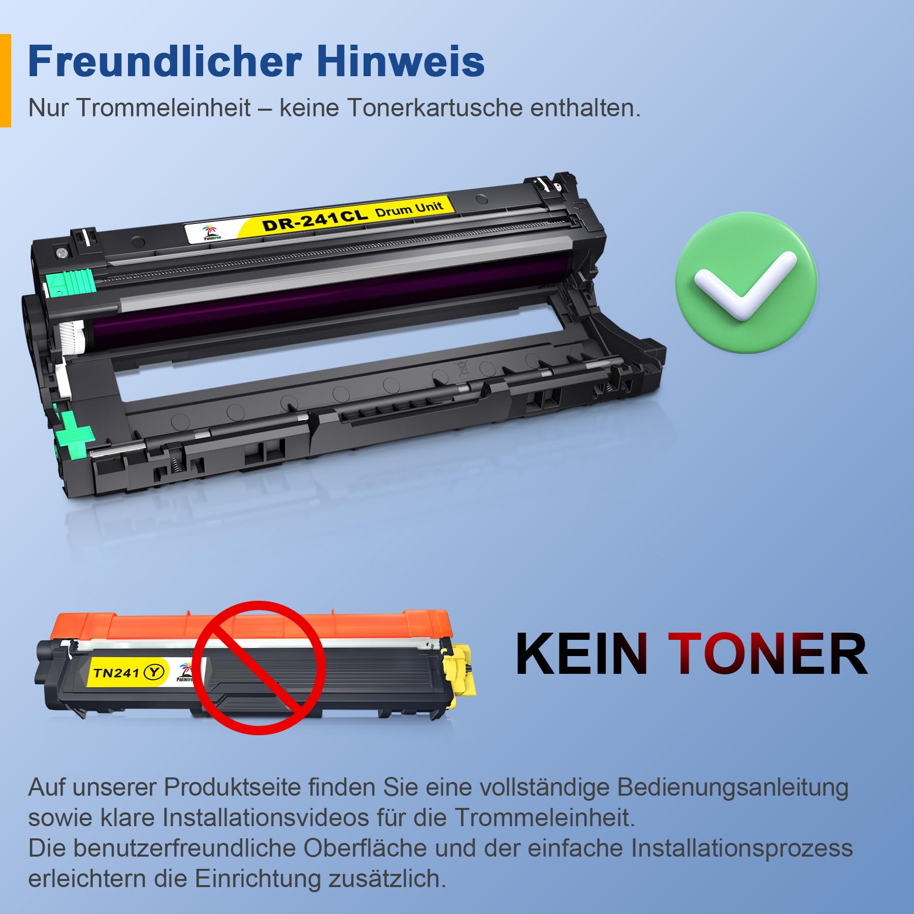 Palmtree DR-241CL Trommeleinheit Kompatibel Brother DR-241CL für MFC 9332CDW DCP 9022CDW MFC 9142CDN HL-3142CW (4er-Pack)