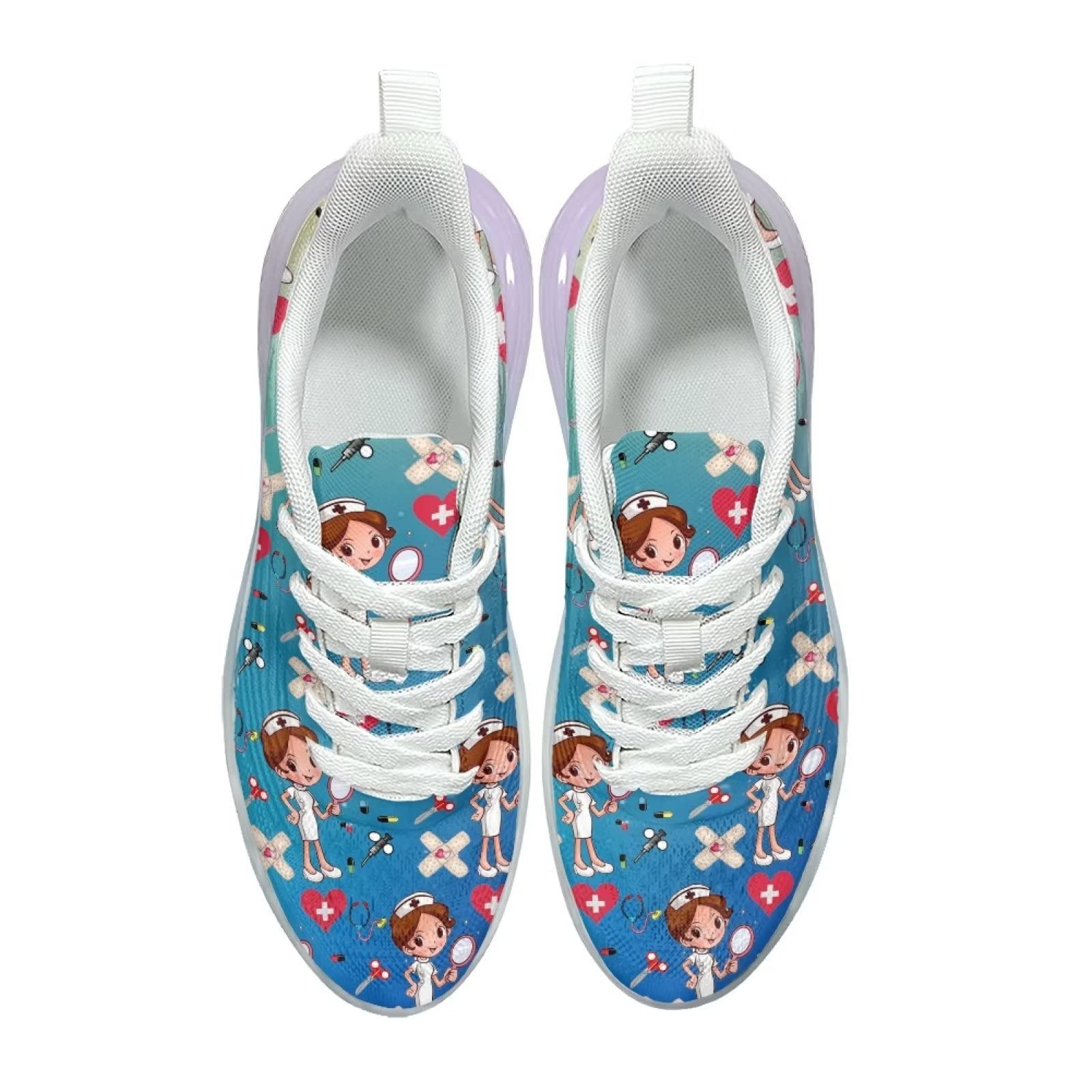 Scarpe da ginnastica da donna sportive sportive slip-on da donna scarpe da allenamento traspiranti leggere, Infermiera 12, 38 EU