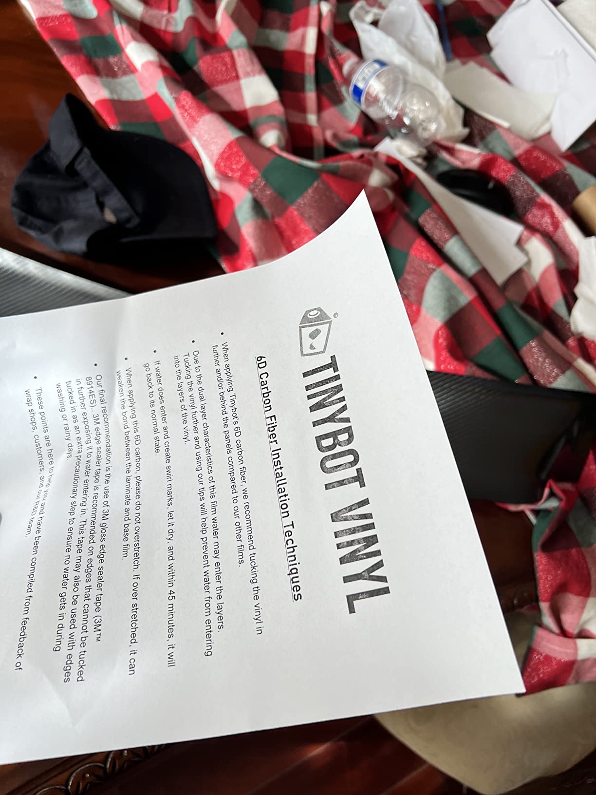 16/mo Finance Tinybot Vinyl 6D Carbon Fiber Gloss Car Wrap with Air Release Technology 5 X