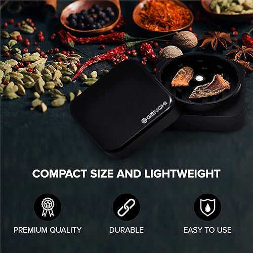 Miniatura 3 de Genchi Molinillo de hierbas de aluminio anodizado (rojo carmesí 2 capas)