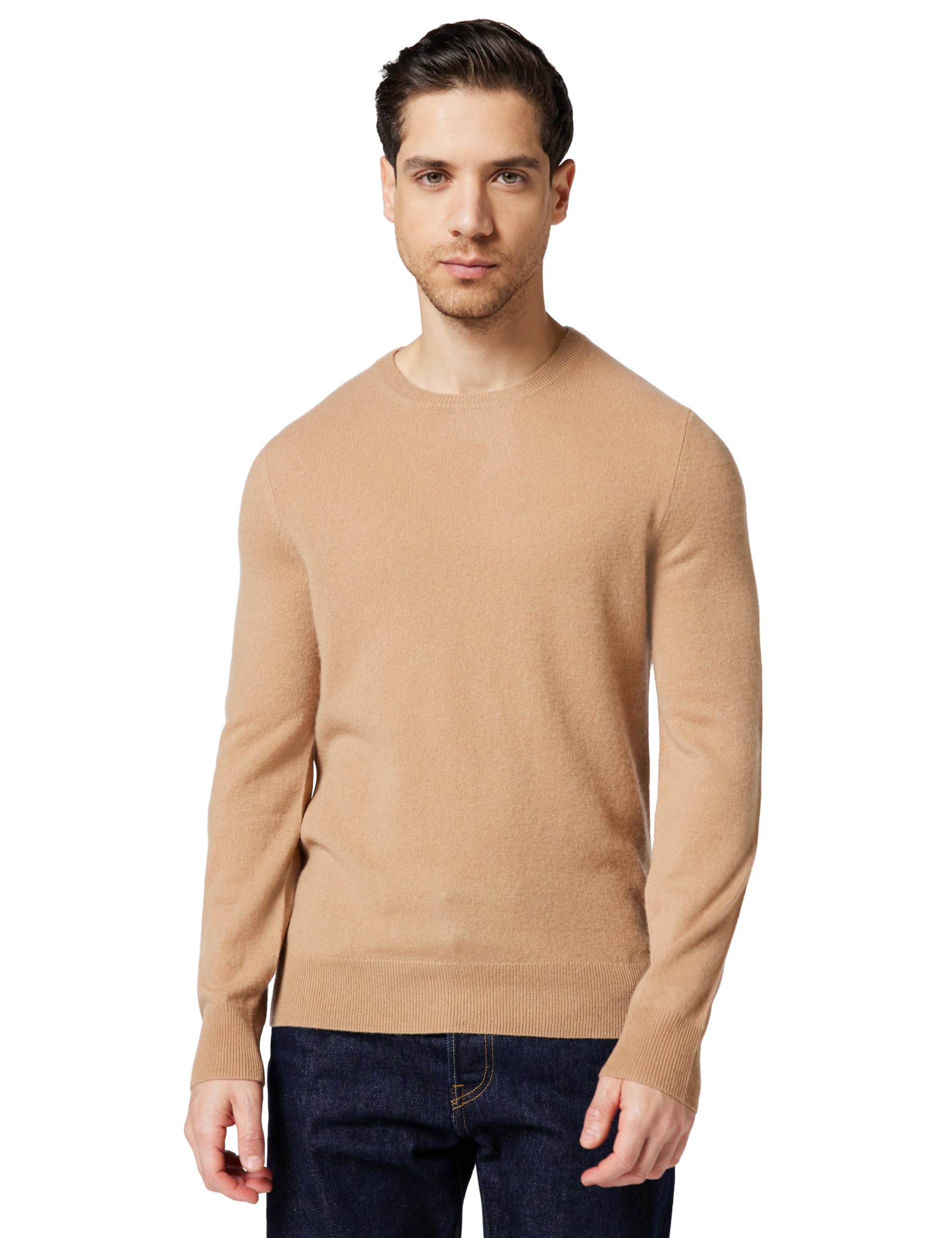 NAADAM Men's The Original Cashmere Crewneck Sweater, Camel, S