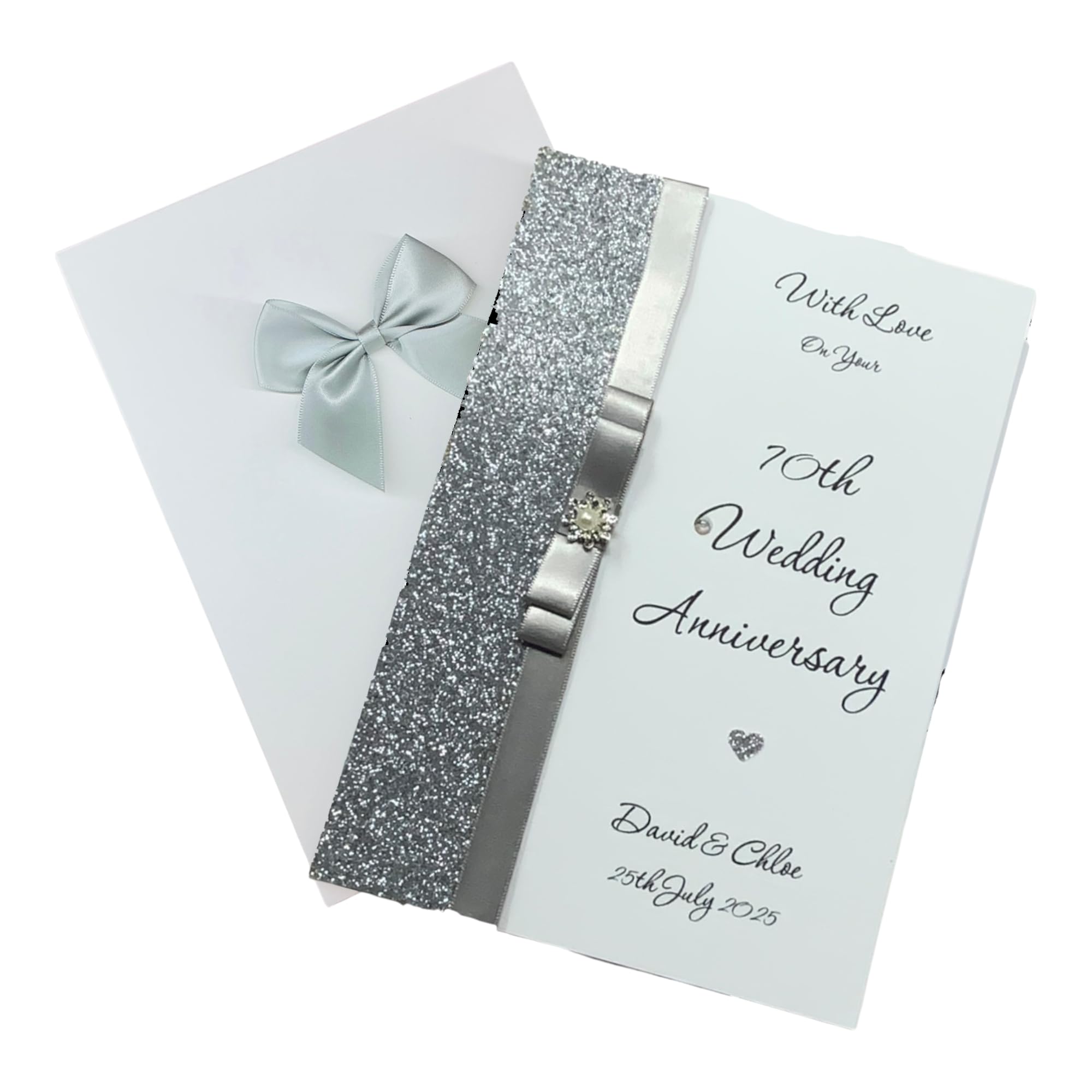 70th Wedding Anniversary Greeting Card Personalised 70 Years - LB 70 — image 1