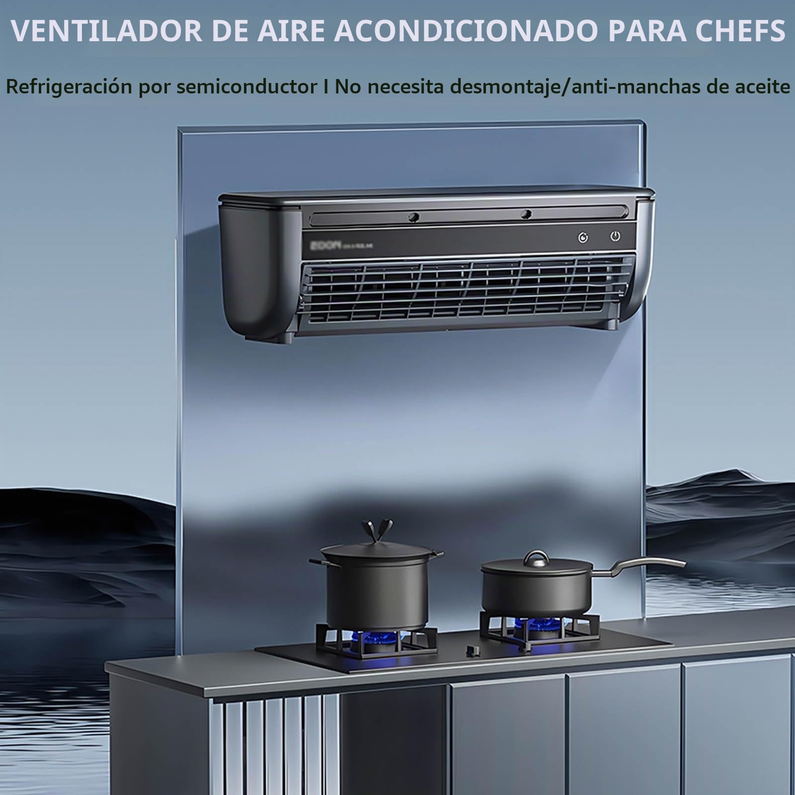 Acondicionador de aire portátil de montaje en pared, ventilador de enfriamiento eléctrico recargable con 3 velocidades para dormitorio, oficina, sala de estar, cocina