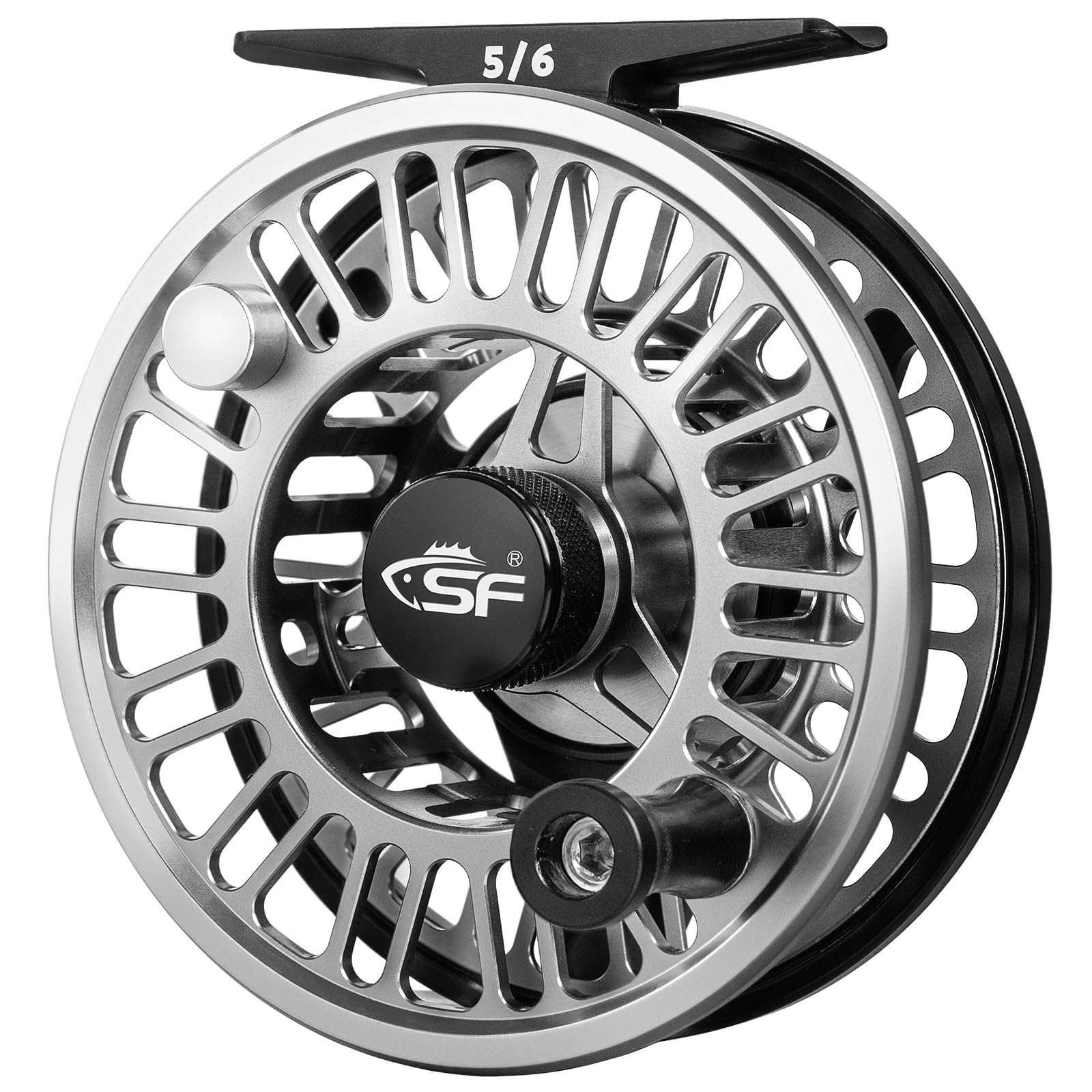 SF SF-003 Pro Fly Fishing Reel for Freshwater,Mid Arbor Design,Smooth Drag System,Lightweight Aluminum Body,5/6 wt,Gunmetal Gray & Black Two-Tone Finish for Freshwater Fishing