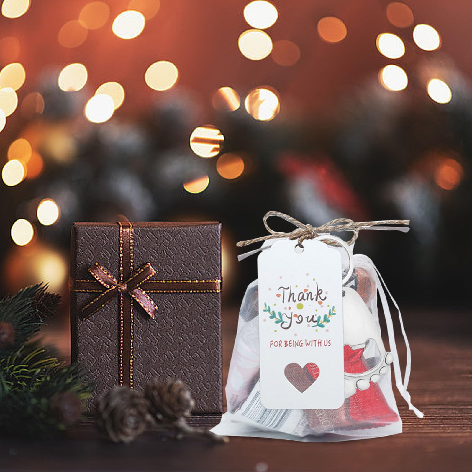10 Juegos de Regalos para Fiesta de Shower con Abridores de Botellas en Forma de Huella, Bolsas de Papel y Cuerda, Diseño Delicado y Fácil de Almacenar para Invitados