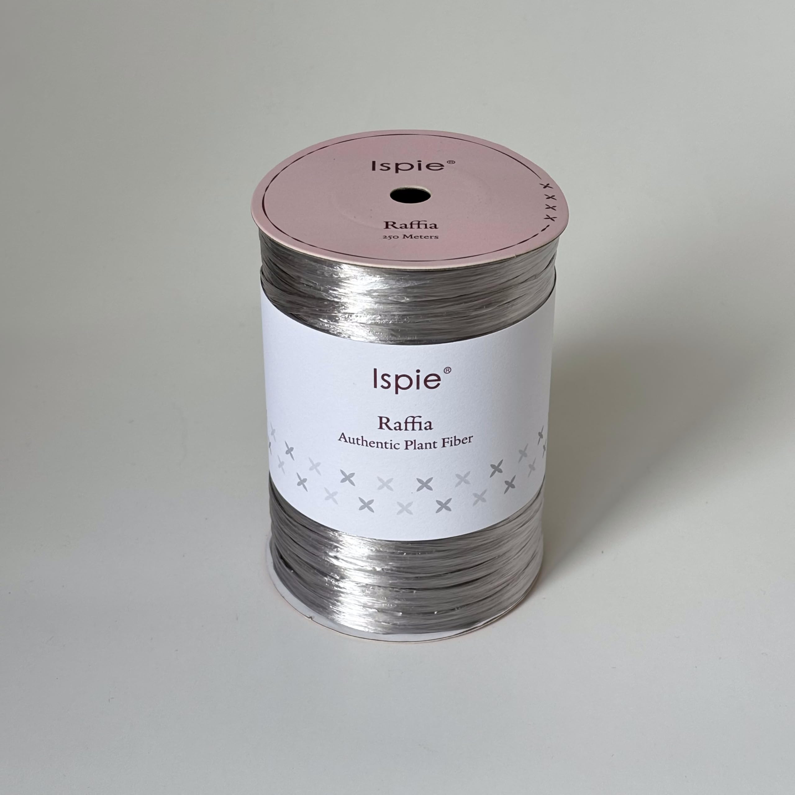 Photo 1 of (Metallic Gray) 4000D 250 Meters ISPIE Rayon Raffia in Roll for Hand Knitting&Crocheting -100% Viscose, Eco-Friendly, Anti-Static, Biodegradable, Breathable, Absorbent, Durable, Soft.