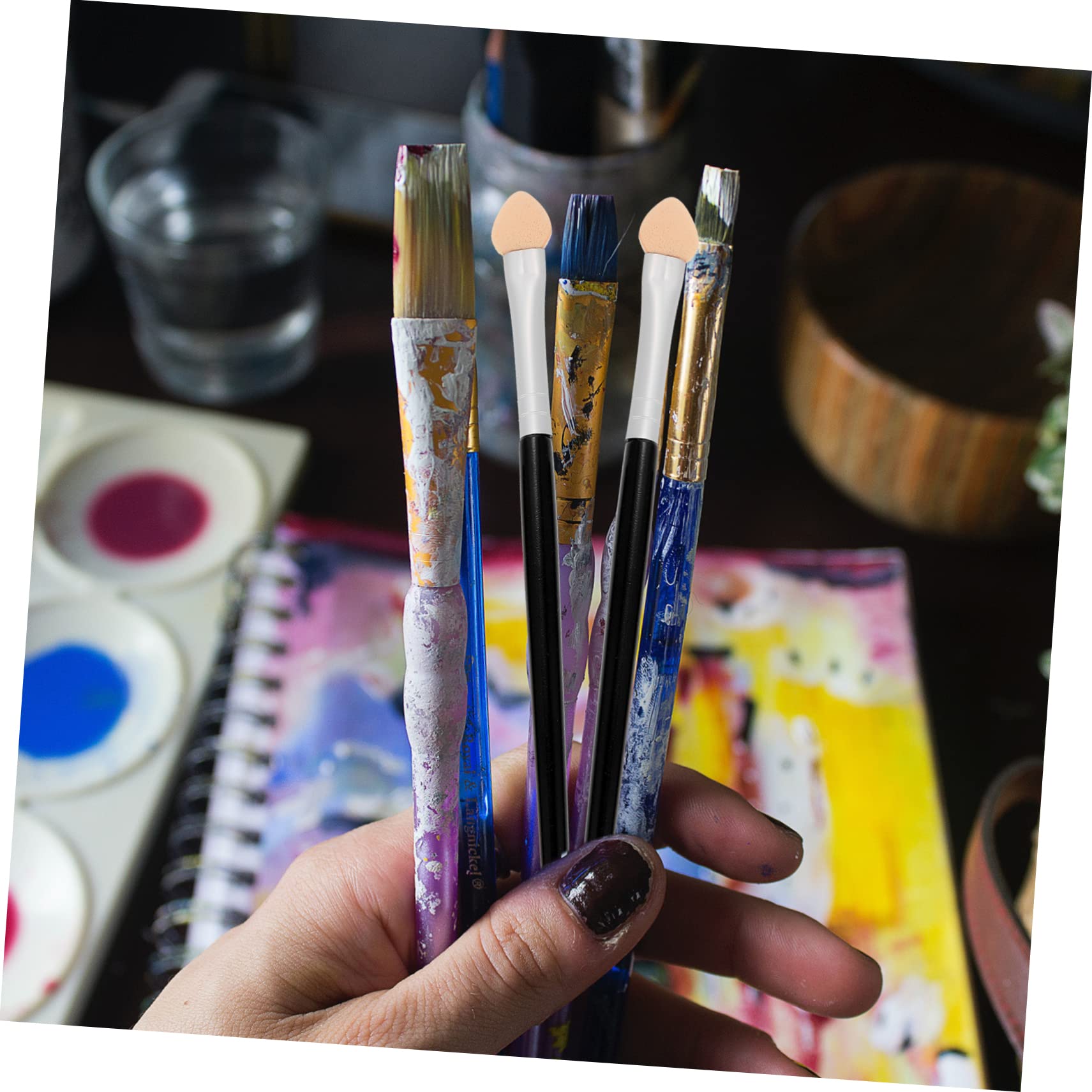 jojofuny 5 Sätze Teiliges Schwammpinsel Für DIY Malwerkzeuge Für Graffiti Und Handwerk Leicht Und Langlebig Für Bastelprojekte 20 Stück * 5