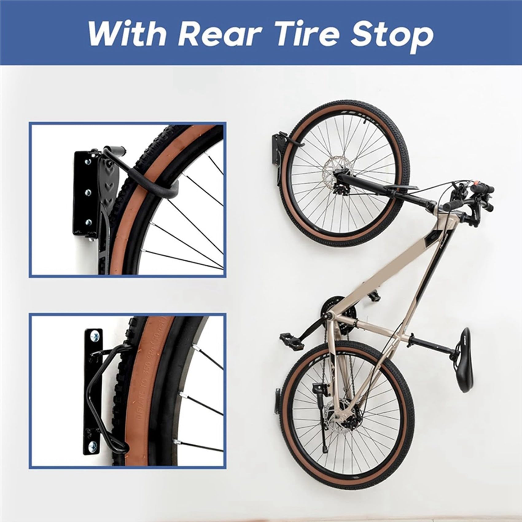 Pack de 6 soportes giratorios para bicicletas de garaje, montaje en pared, colgadores de bicicletas para garaje, soporte para bicicletas, soporte vertical para bicicletas