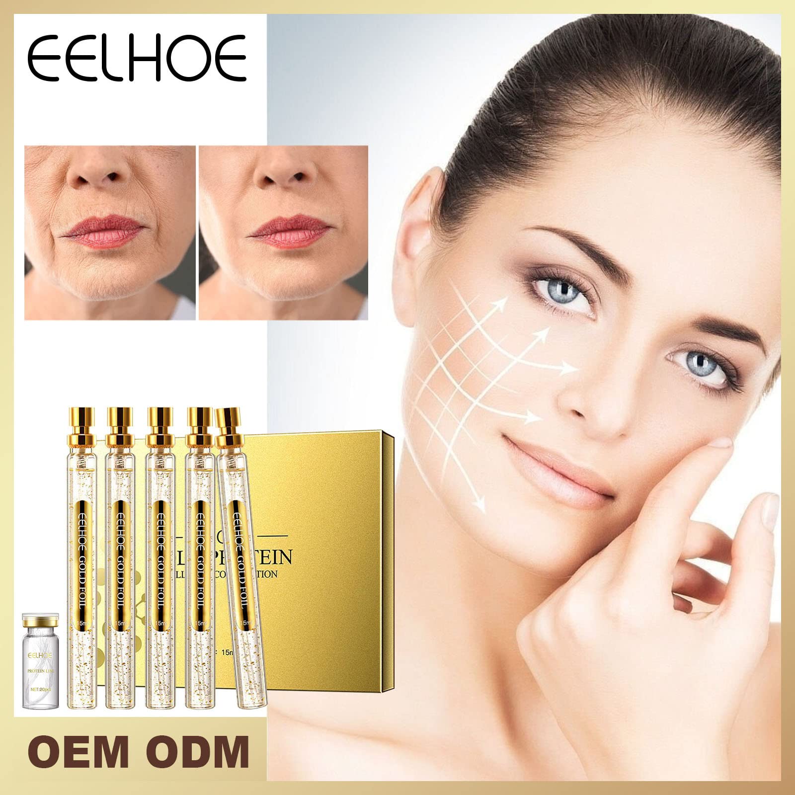 InstaLift Protein Thread Lifting Set, Instalift Korean Protein Thread Lifting Set, Face Lifting Threads Moisturizing Essence, Face Serum Collagen Silk Thread, Deeply Moisturize Skin (A)