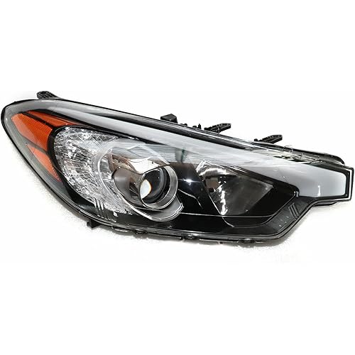 Headlight Assembly Fit for 2014 2015 2016 KIAForte/KIAForteKoup/KIAForte5 Halogen Headlights Assembly Replacement Front Left Right Headlamps Projector Headlight (Right Passenger Side)