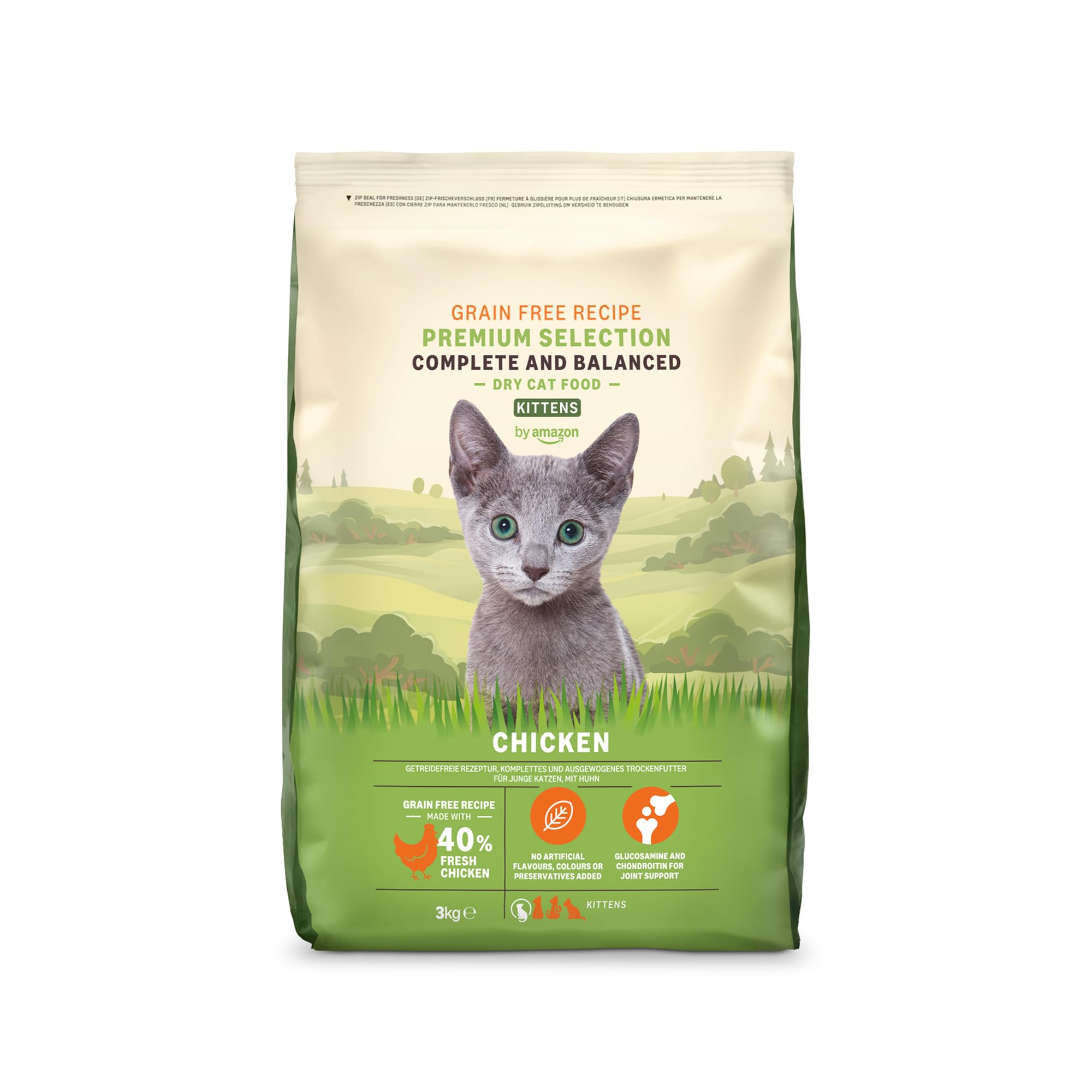 Grainfree Recipe Dry Cat Food (Kitten) with Fresh Chicken - 3kg (Previously a Lifelong brand, same product)