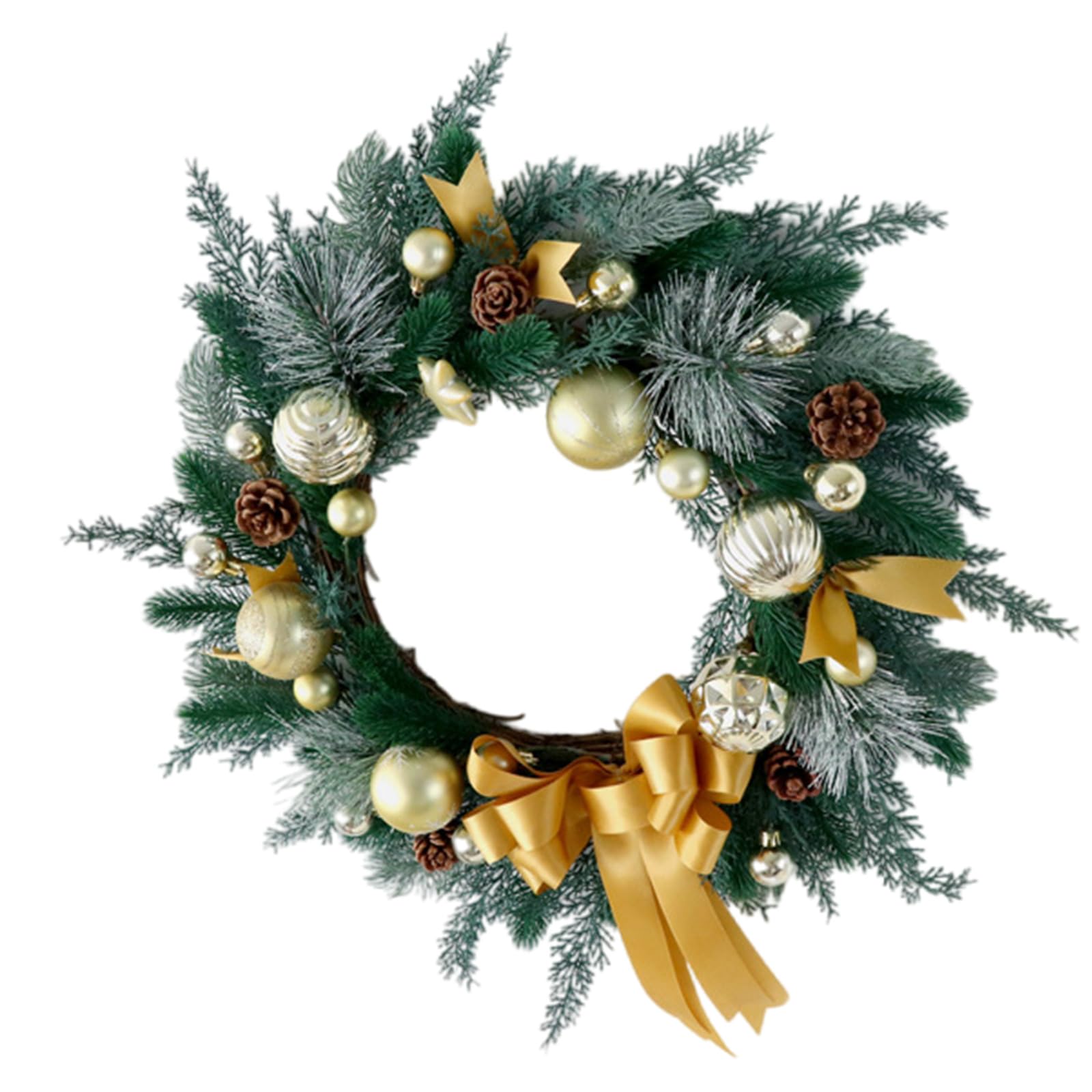 Tsophreniq Christmas Wreath with Pinecone Bowknot, Front Door Holiday for Front Door Holiday Decorations