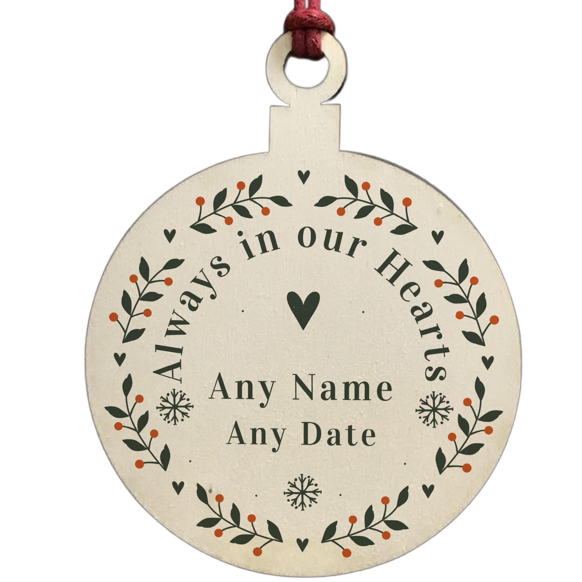Personalised Rememberance Christmas Tree Ornament Mum Dad Nan Memorial Gift