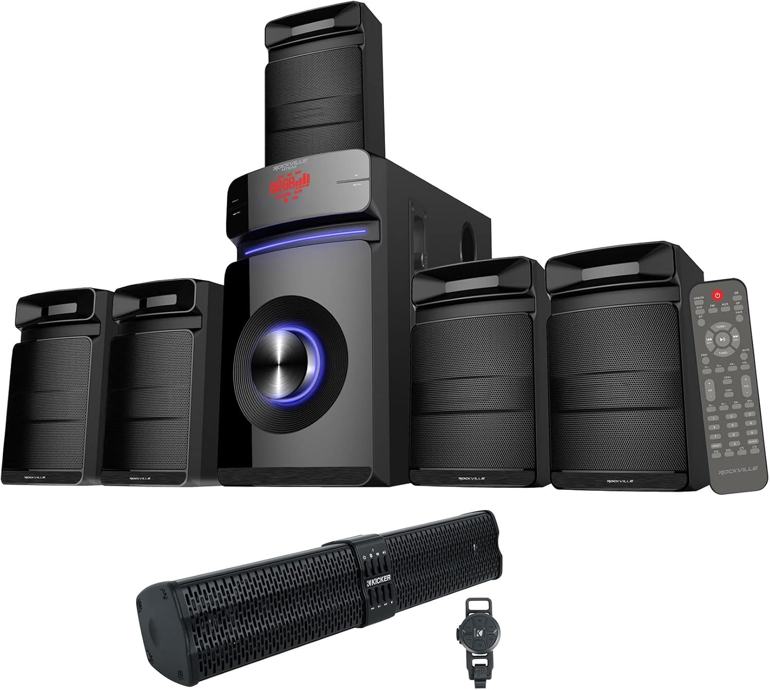 Kicker 47KPB1 KPB1 21" Bluetooth Soundbar for ATV/UTV/RZR + Home Theater System