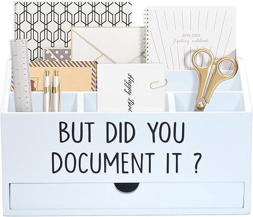 Miniatura 7 de Soporte rústico negro de madera para almacenamiento de correo de encimera con cajón y compartimentos - Accesorios de escritorio de oficina y Caja de