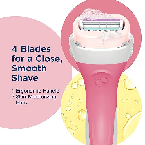 Miniatura 4 de Paquete de 4 cartuchos para el cuidado de la piel sensible Intuition Lemon Berry Breeze para mujer con maquinilla de afeitar facial y cejas