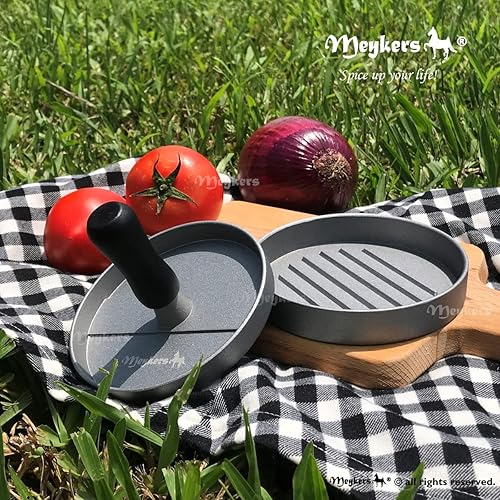 Miniatura 4 de Meykers Burger Press - Juego de 100 papeles para hamburguesas Molde antiadherente para hamburguesas con hojas de papel de empanada de cera gratis