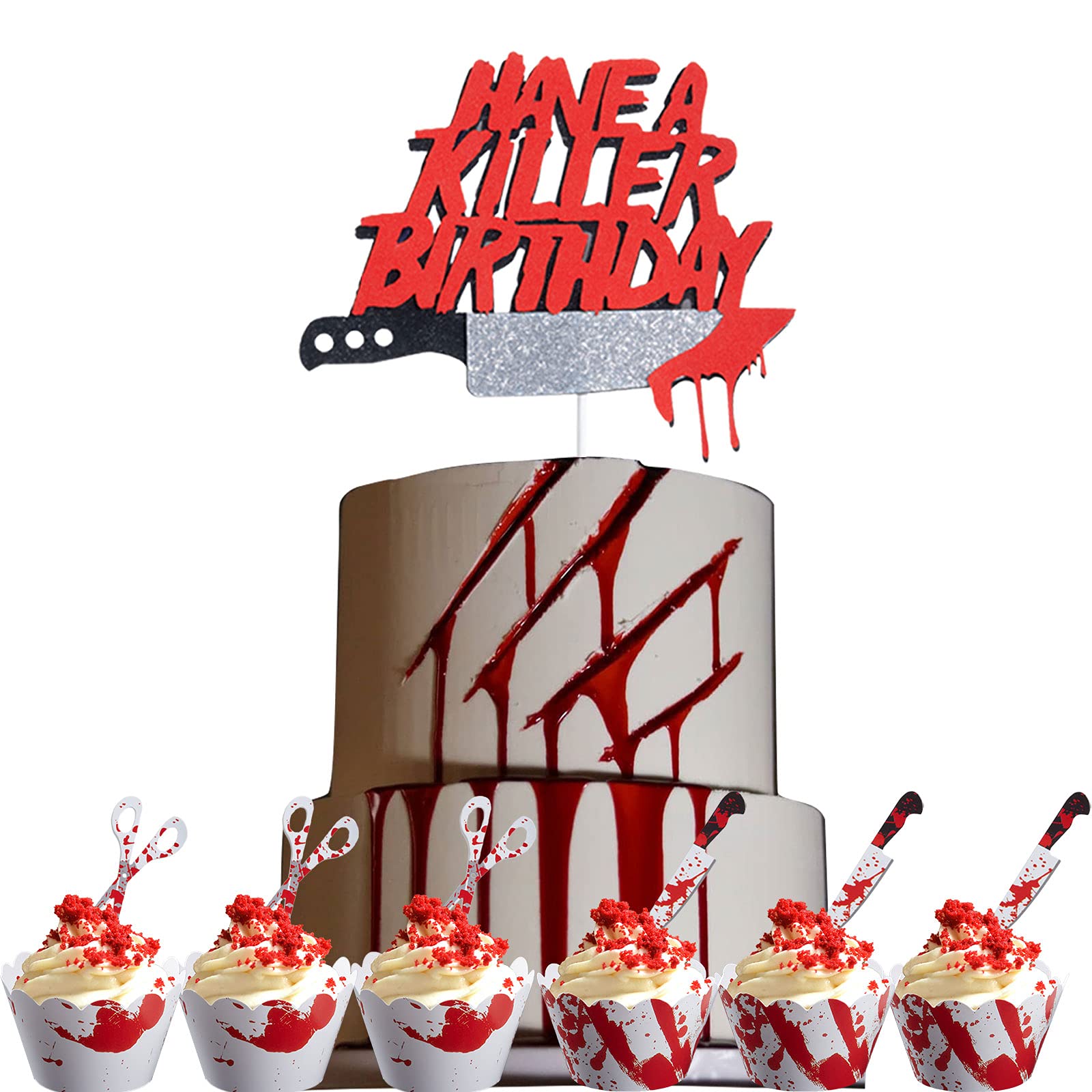 Buy Have A Killer Birthday Cake Topper and Horror Birthday Cupcake