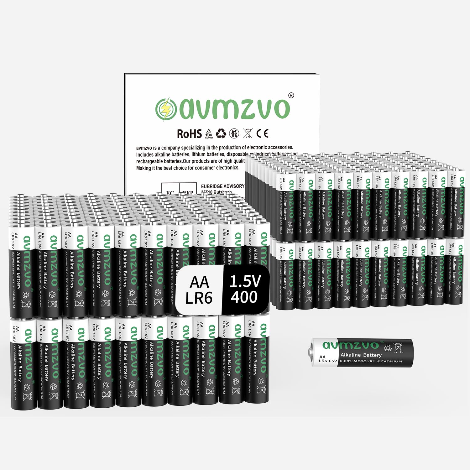 AA-batterien, LR6 1,5V, Leistungsstark, 400 Stück Alkaline Batteries, langlebige Power, Kann für Spielzeug, Wecker und andere elektronische Geräte verwendet Werden【10 Jahre Garantie】