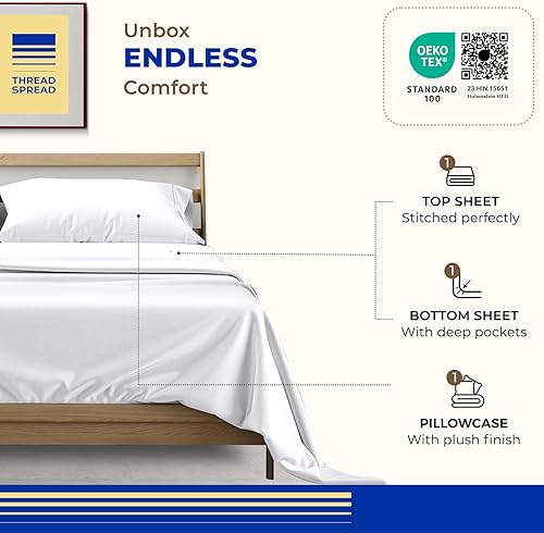 Vista 115 de THREAD SPREAD Juego de sábanas 100% algodón egipcio, tamaño King, 1000 hilos, tamaño King, algodón egipcio, 6 piezas (plateado), bolsillo profundo