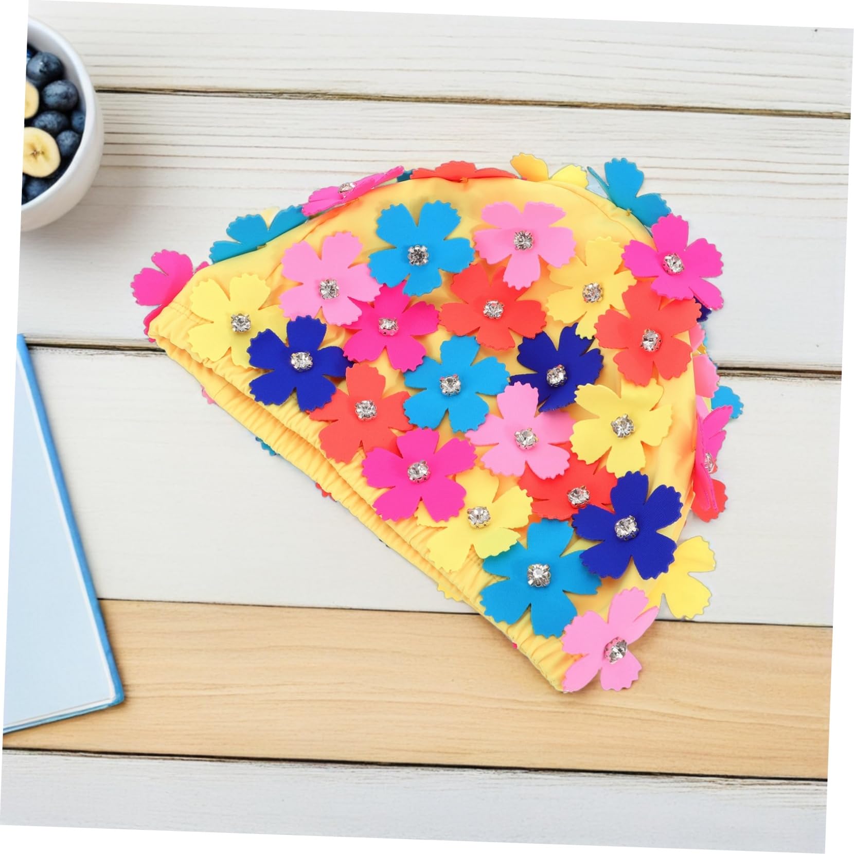 Bonnet de Bain à Fleurs Imitation 2pcs Nylon Femme Fête