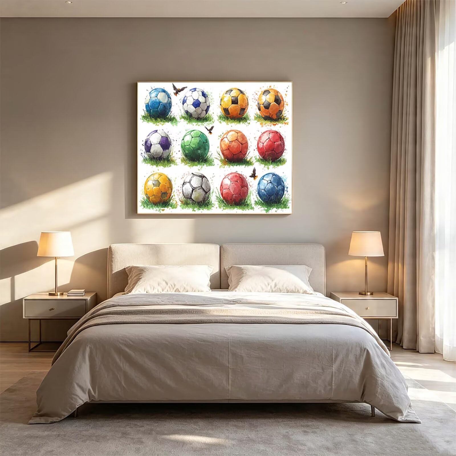 Malowanie po numerach piłka nożna nowoczesne obrazy salon 135 x 100 cm ZSHS
