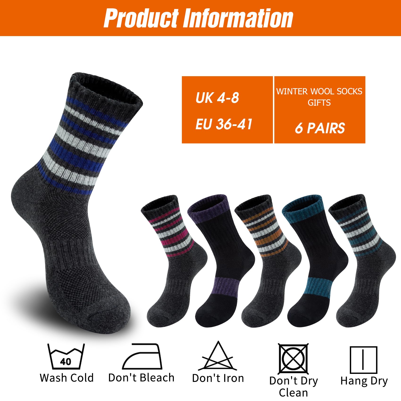 6 Paia Calze Termiche, calze termiche donna invernali,Calze Termiche Donna,Casa Natale Capodanno regali donna