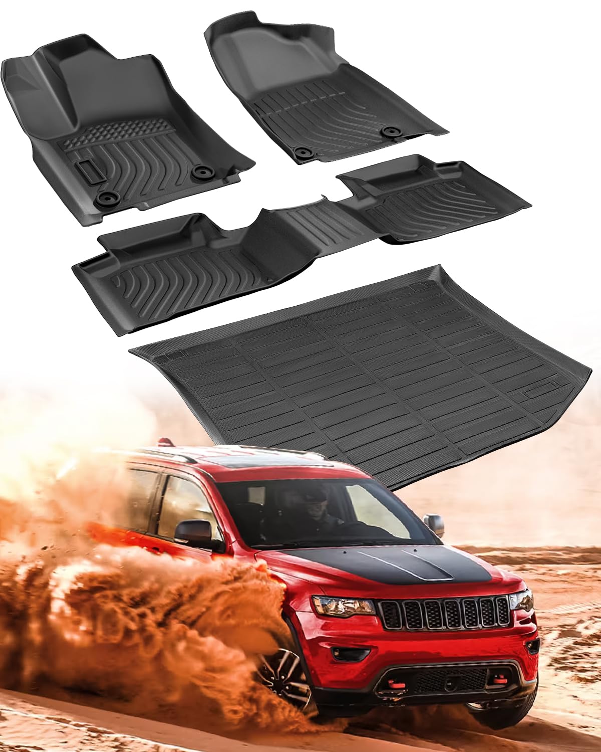 Amazon.com: All Weather Floor Mats Cargo Liner for Jeep Grand Cherokee ...