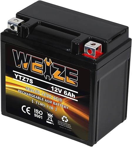 Miniatura 72 de Weize YTZ10S-BS - Batería de motocicleta AGM sellada de alto rendimiento, sin mantenimiento, compatible con Yamaha Honda