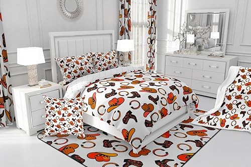 Miniatura 4 de Juego de ropa de cama occidental, regalos de vaquero para mujeres, botas de vaquero, funda de edredón de sombrero de vaquero, funda de edredón en
