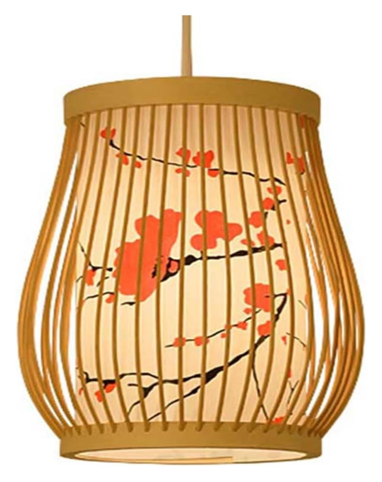 LYMSXAZOU 1-Pack Woven Pendant Light Wicker Hollow Lamp Shade Handmade Rattan Basket Lantern Ceiling Chandeliers Farmhouse Chandelier