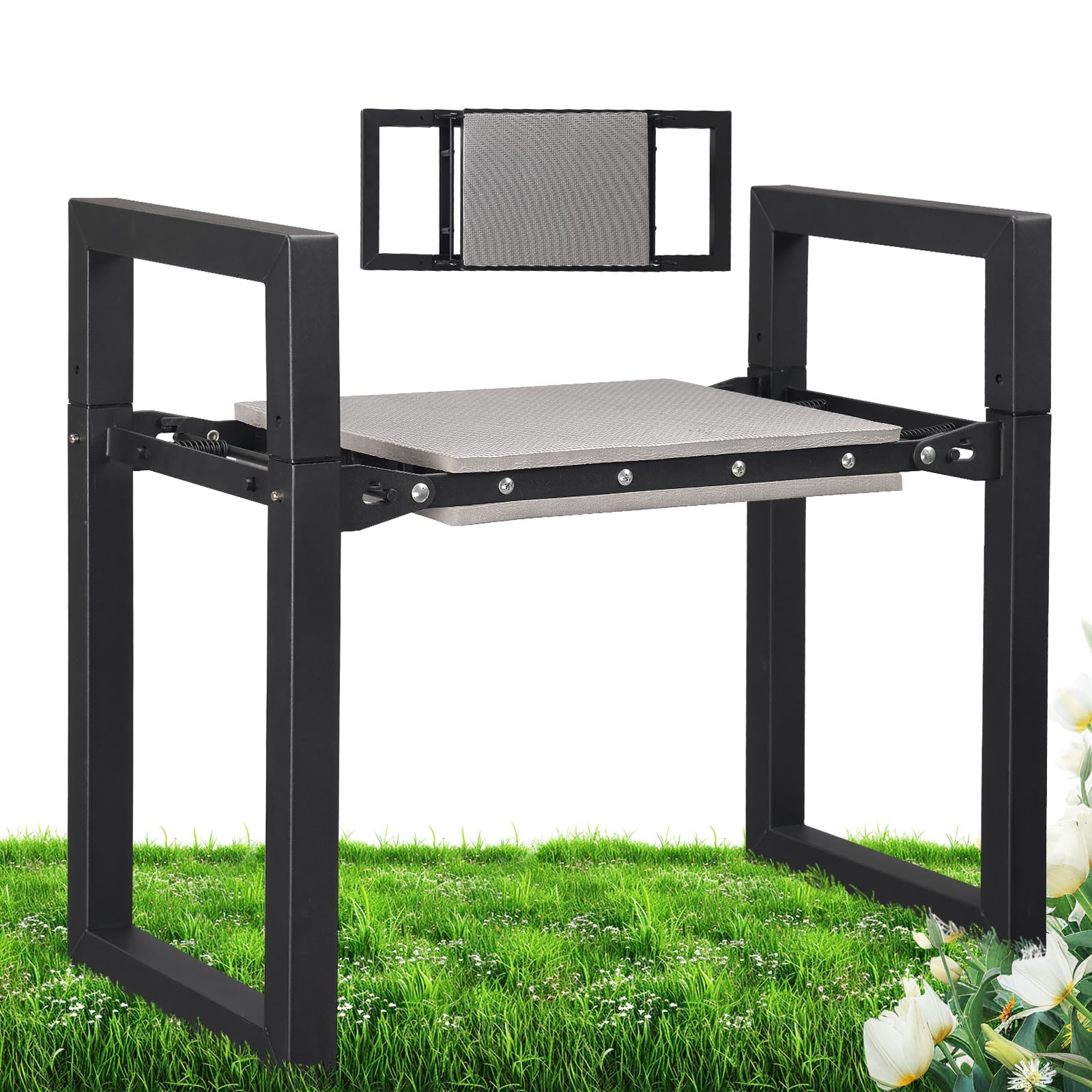 DAKEPOLE Heavy Duty Garden Kneeler and Seat, 32cm Wide Folding Bench with Handles – No-Dig Kneeling Pad Stool for Women, Seniors to Relieve Knee & Back Pain – Ideal Gardening Tools Gift