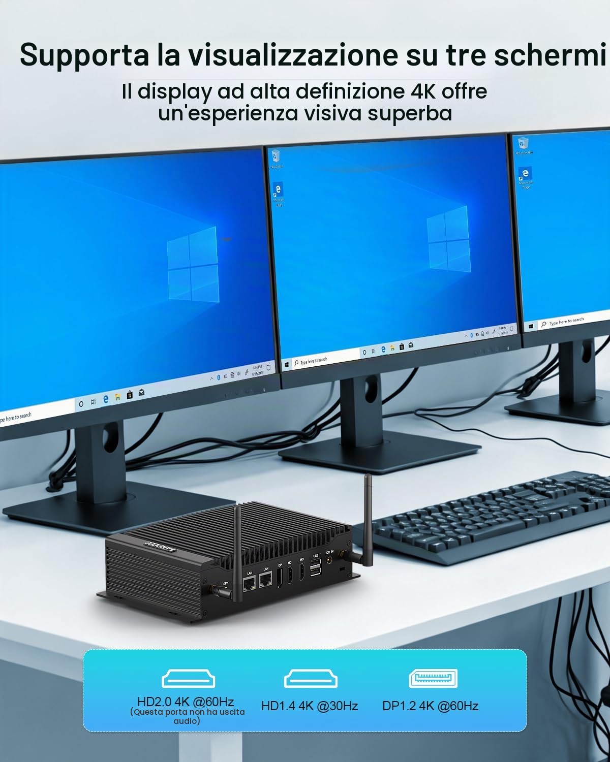 FANPEEC PC Industriale Core i7-10810U 16GB DDR4 RAM 1TB M.2 SSD
