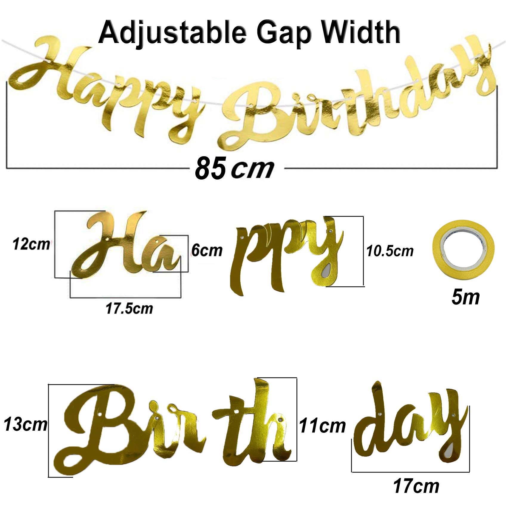 Bannière Joyeux Anniversaire JeoPoom - Déco Murale Réutilisable Pour Fête Enfants/Adultes - Multicolore