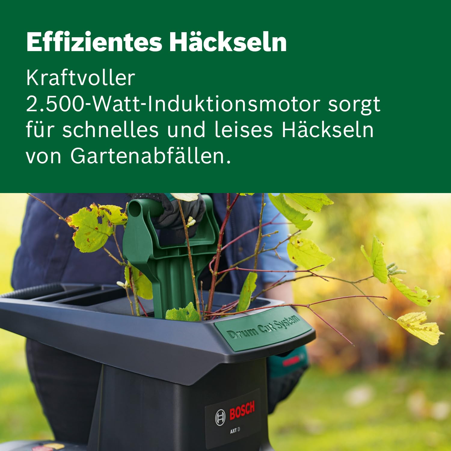 Bosch AXT 25 D Leisehäcksler 2500 W Fangbox 53 l