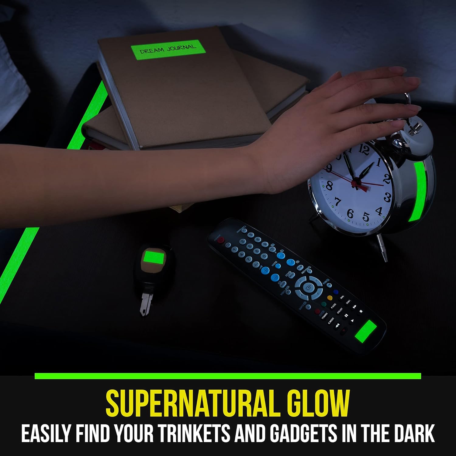 Glow in The Dark Tape — 2 Pack — 60 Ft x 1 Inch of Bright, Rechargeable, & Long-Lasting Fluorescent Tape — Luminous Tape for Halloween, Night Decorations, Outdoor Sports and Home Marking by Lockport: Industrial & Scientific