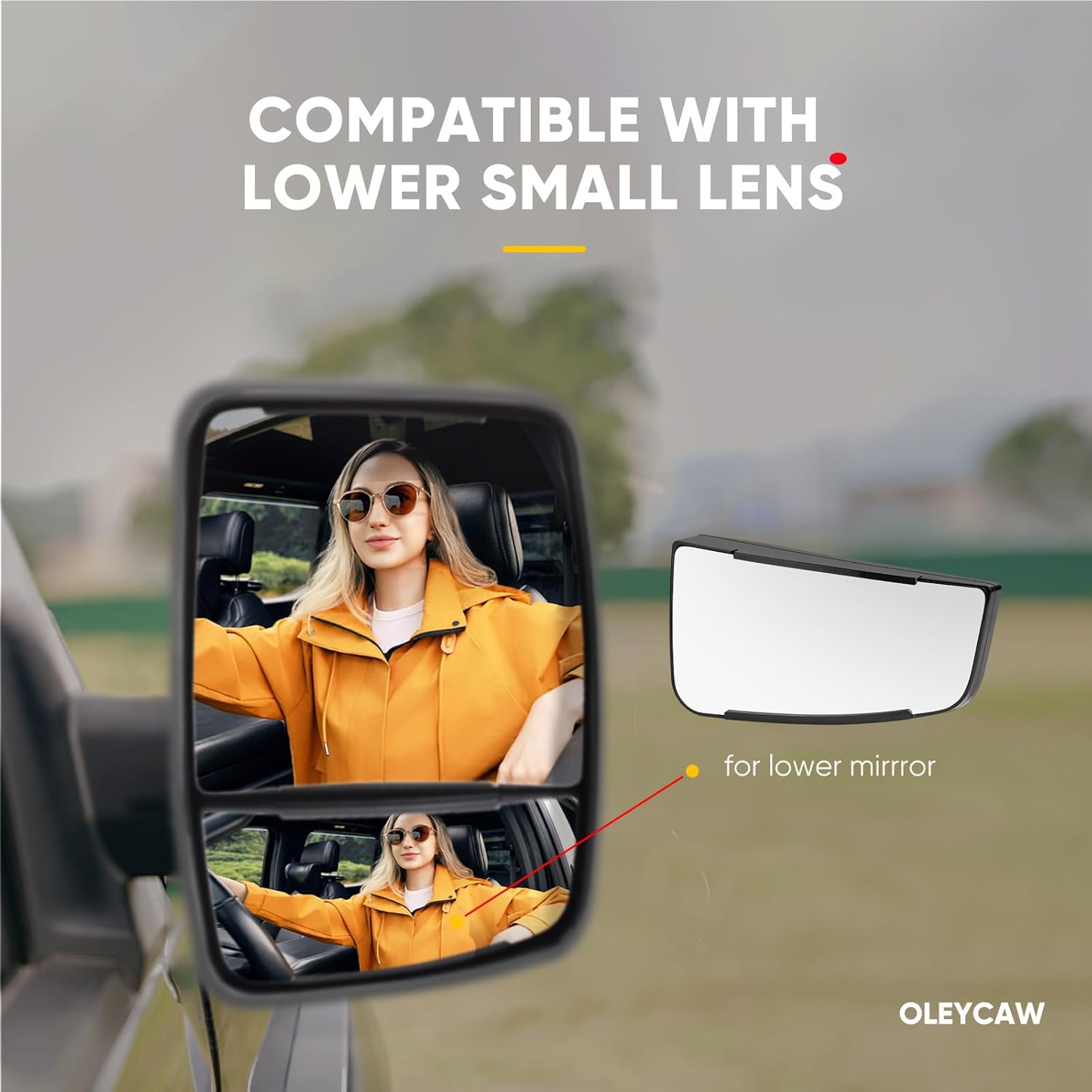 Lower Passenger Side Mirror Replacement for Chevy Express 2500 3500 Van/GMC Savana 2500 3500 2003-2017, Chevrolet Express 1500/Savana 1500 Van 2003-2014 - Right Side View Convex Mirror Glass
