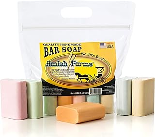 Amish Farms Barra de jabón con arcilla de bentonita natural, fabricada en Estados Unidos, hidratante vegana para pieles sensibles, jabón de baño facial y corporal para mujeres y hombres para ducha,