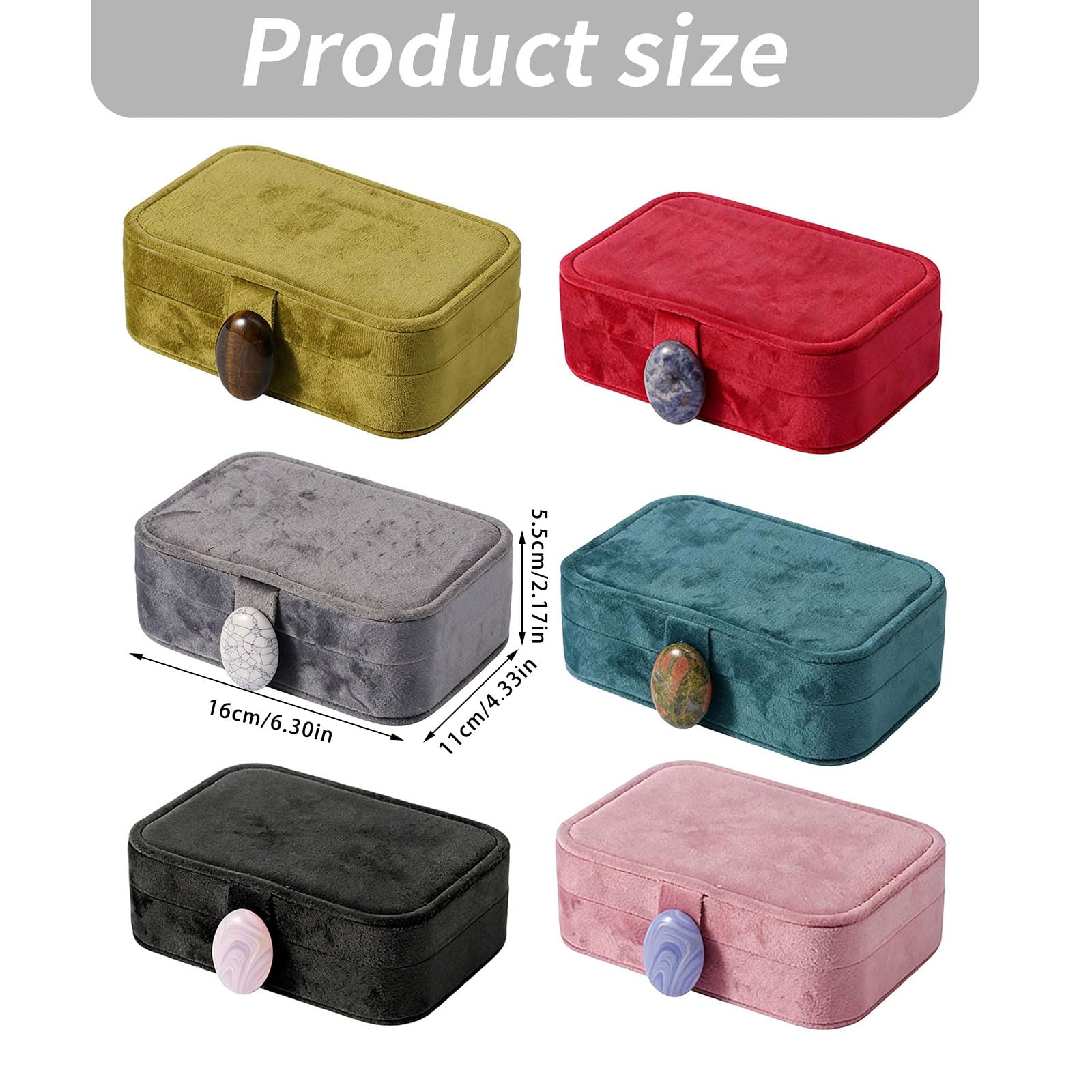 Générique Boîte de rangement de bijoux en velours pour le, red, A