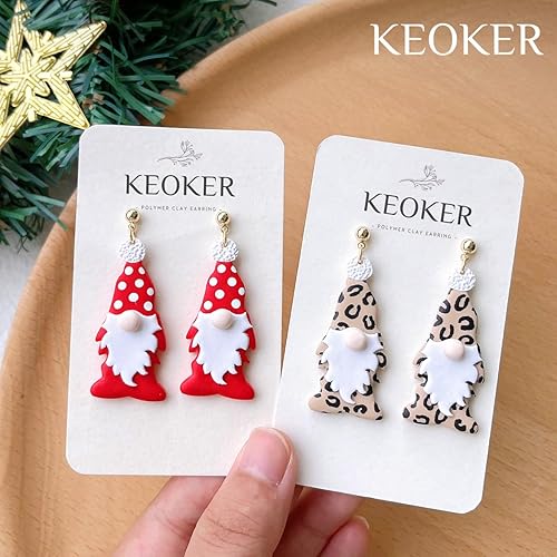 Miniatura 7 de KEOKER Cortadores de arcilla navideña, cortadores de arcilla polimérica de invierno para hacer aretes, cortadores de aretes de arcilla navideña de