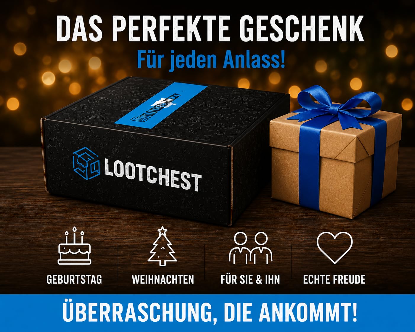 lootchest Reunite Jumbo Geschenkbox für Gamer, Geeks & Nerds | 10–11 lizenzierte Fanartikel | Über 90 € Warenwert | Geschenkidee für Erwachsene und Jugendliche