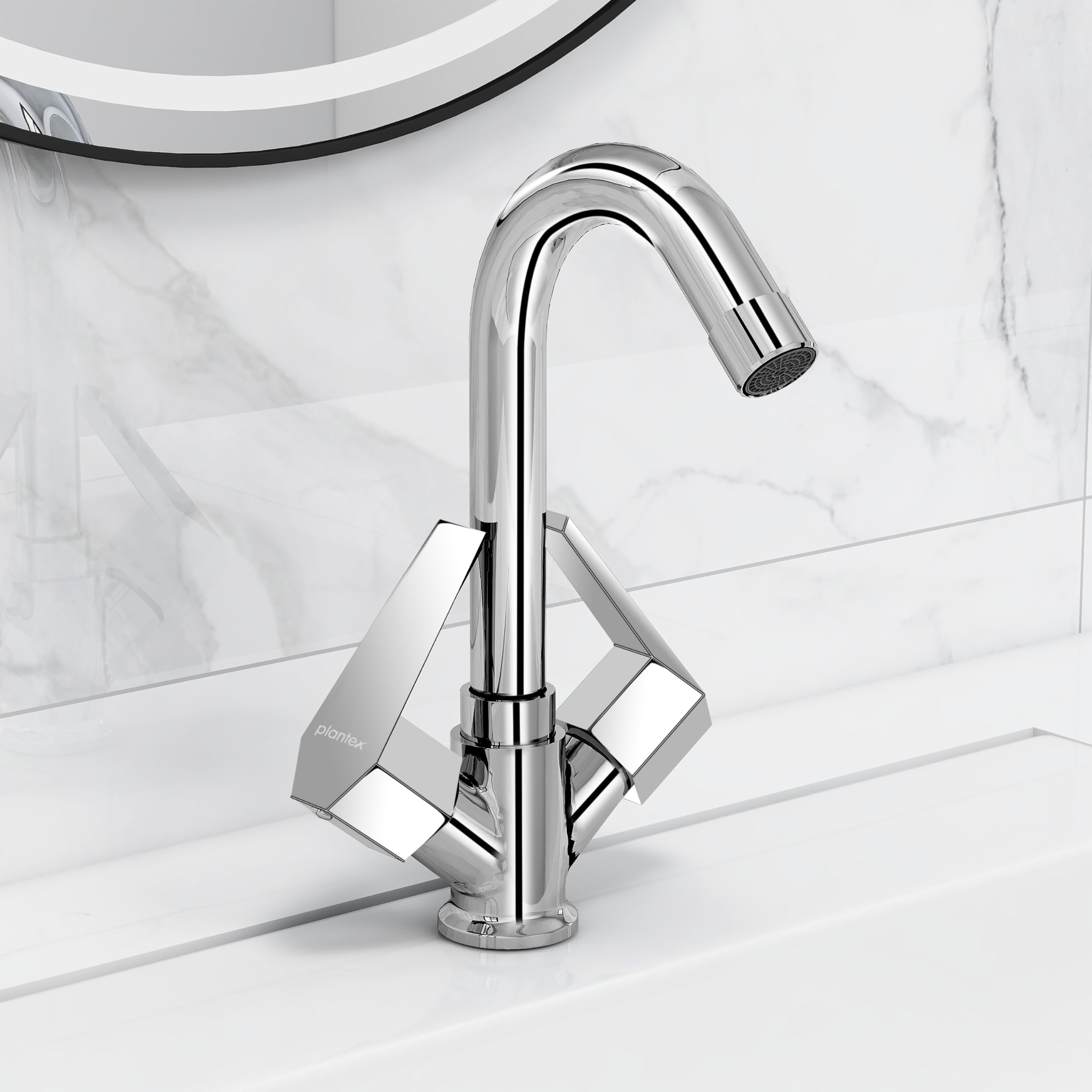 Plantex Sink Tap for Kitchen Basin with Teflon Tape/Kitchen Mixer Tap with 360° Swivel Spout/Hot and Cold Mixer (Celesiya-1240-Chrome)-image-28