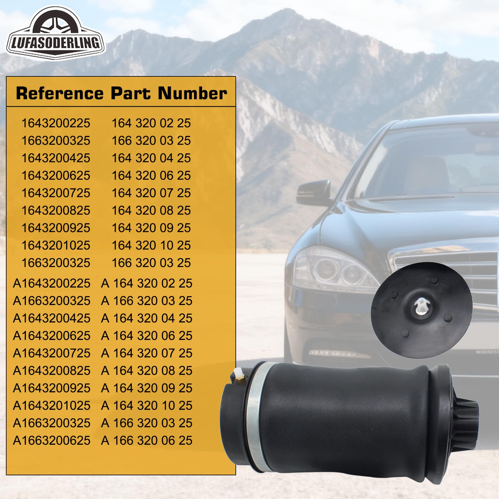 W164 Luftbalg Hinten für Mercedes-Benz ML-Klasse W164 W166 GL-CLASS X164 X166 GL320 GL350 GL450 GL550 1663200325 1643200425 1643201025 1643200225 1643200625