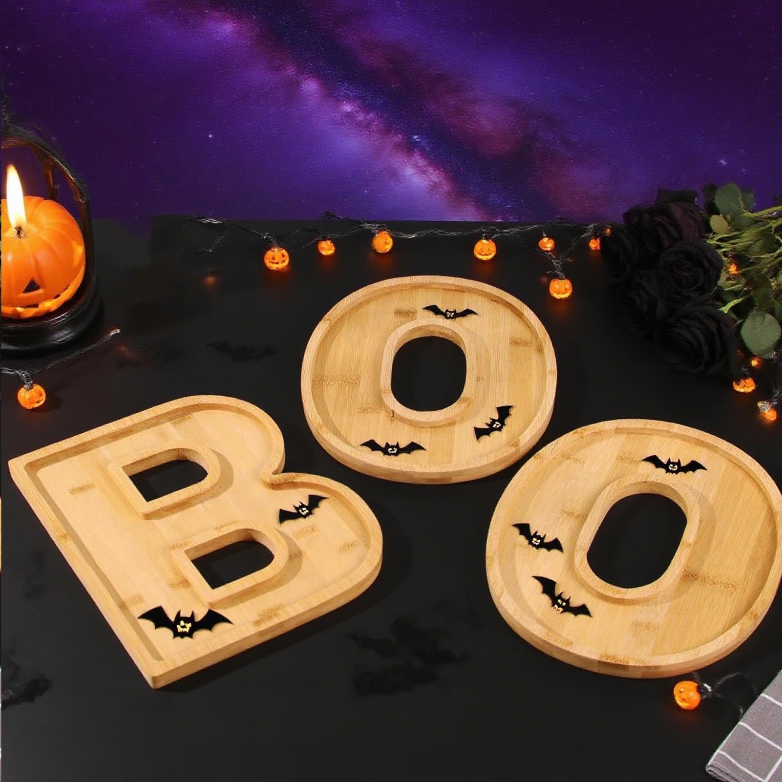Plateau de Service Halloween Plateau en Bois Décorations Halloween
